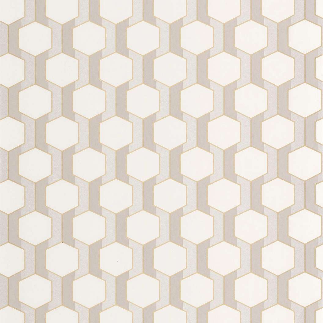 Hexagon mintás elegáns design tapéta natur színben
