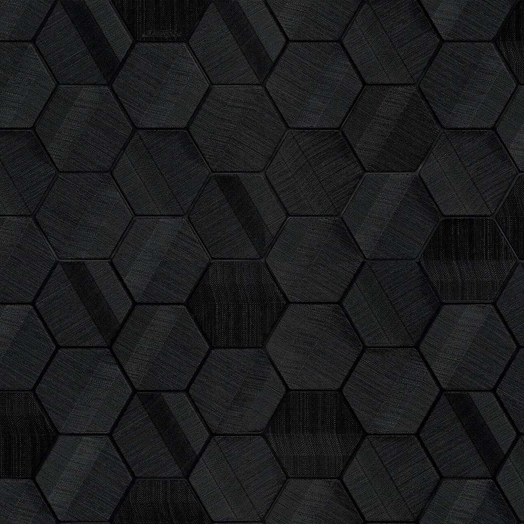 Hexagon mintás fekete olasz vinyl tapéta 70cm széles