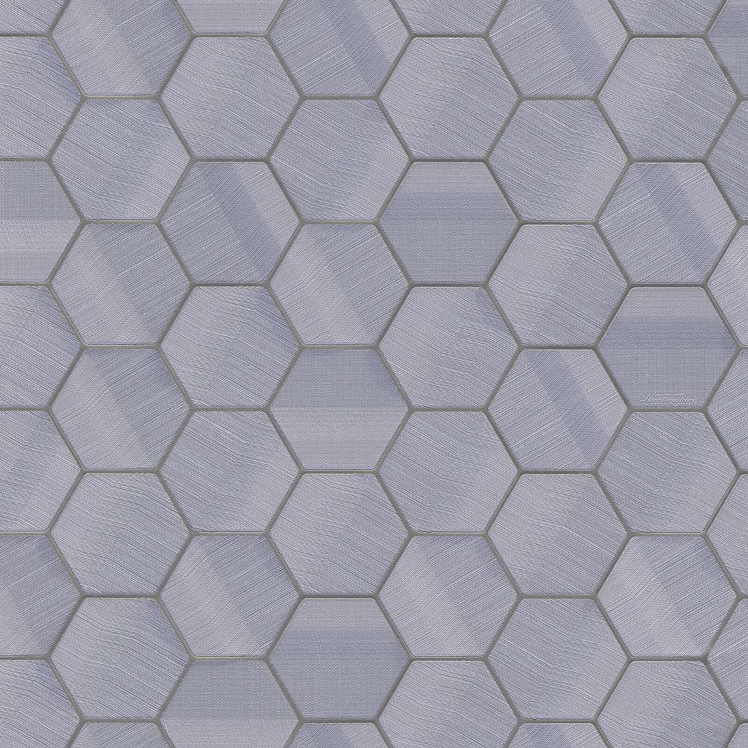 Hexagon mintás olasz vinyl tapéta halványlila színben