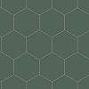 Hexagon mintás vlies tapéta sötétzöld arany mintával
