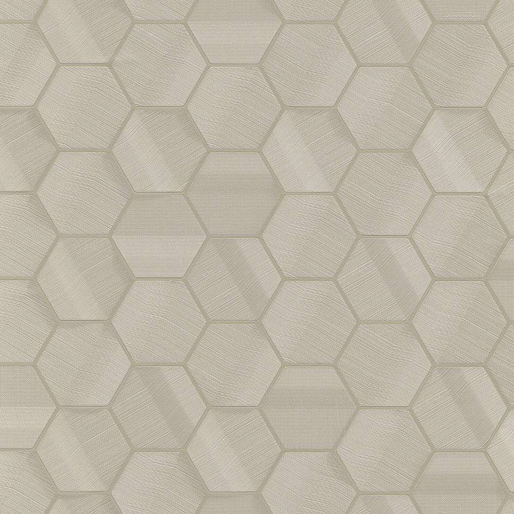 Hexagond mintás vinyl tapéta 70cm széles szürke színű