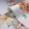 Hullámba rendezett virág mintás piros és zöld színű dekor tapéta