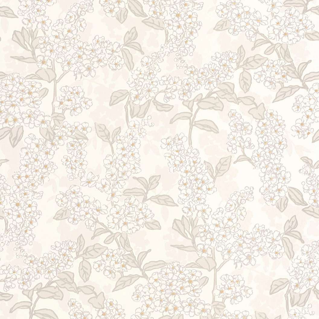 Japán orientális stílusú virág mintás tört fehér design tapéta