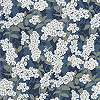 Japán orientális stílusú virág mintás világos tinta kék és szürkés fehér design tapéta