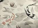 Japán stílusú design tapéta koi ponty mintával krém bézs színvilágban