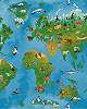 Játékos világtérkép gyerek tapéta