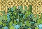 Kaktusz mintás óriás fali poszter 368x254 vlies