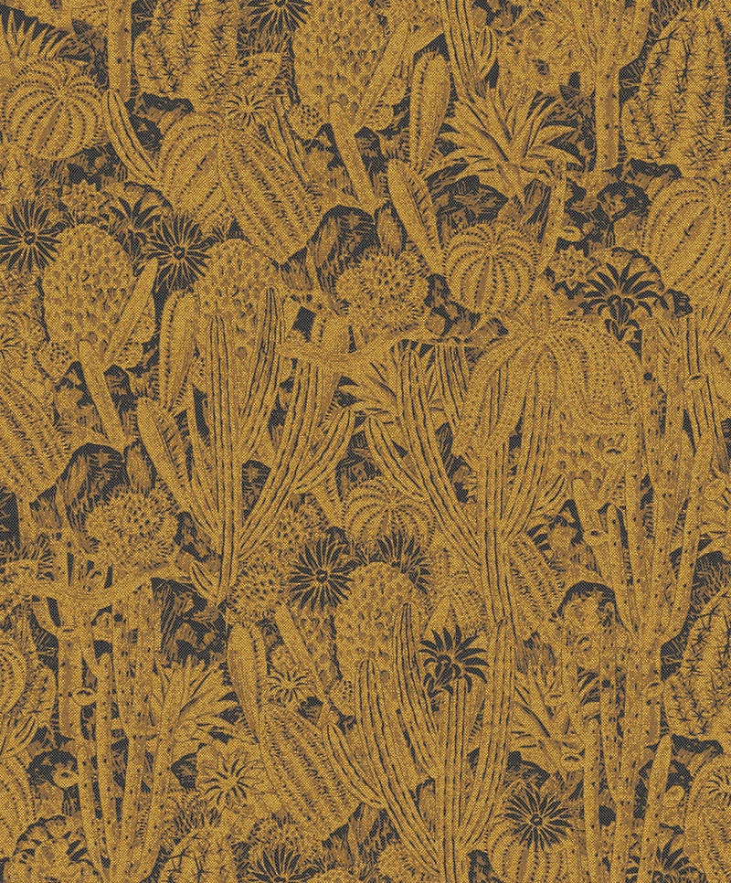 Kaktusz mintás prémium design tapéta barna arany szinekkel