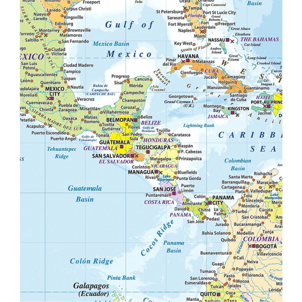 Karibi tenger térképe fali poszter