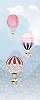 Kedves állat és légballon mintás vlies fali poszter gyerekszobába