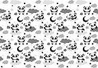 Kedves rajzolt panda mintás gyerekszobai fali poszter 368x254 vlies