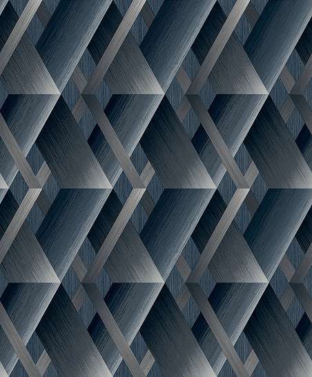 Kék 3D hatású design tapéta modern geometrikus 3D mintával