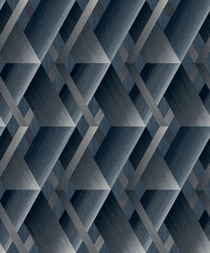 Kék 3D hatású design tapéta modern geometrikus 3D mintával