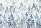 Kék akvarell fanyőerdő mintás vlies poszter tapéta Coordonné