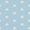 Kék alapon felhő mintás gyerek tapéta
