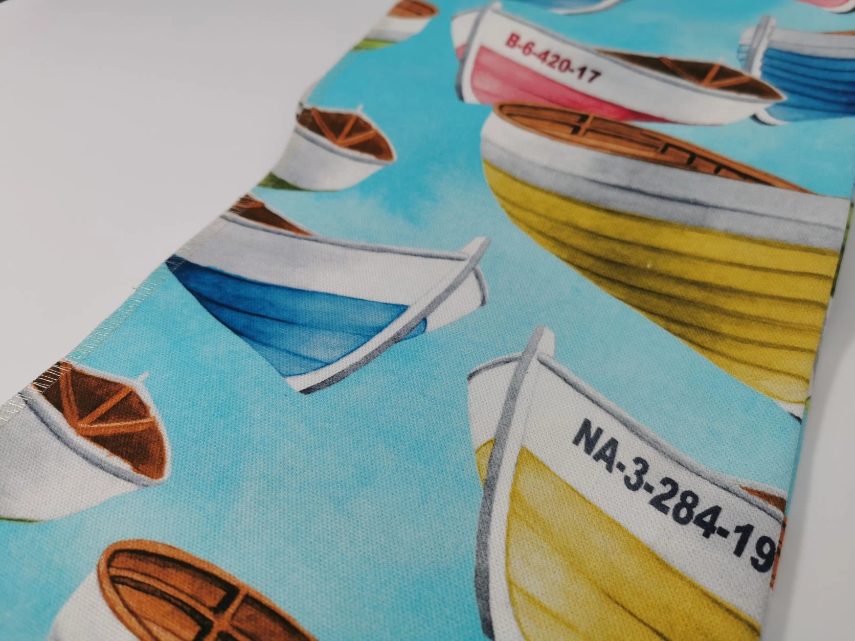 Kék hajó mintás design sötétítő függöny textil