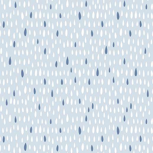 Kék alapon kék fehér cseppek mintás gyerek tapéta