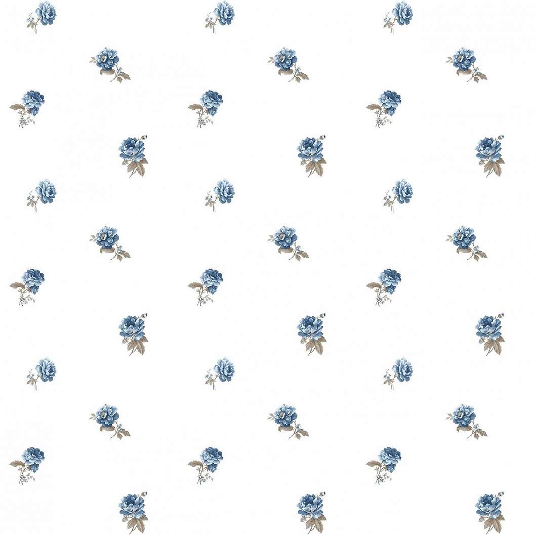 Kék apró provance virágmintás vlies design tapéta