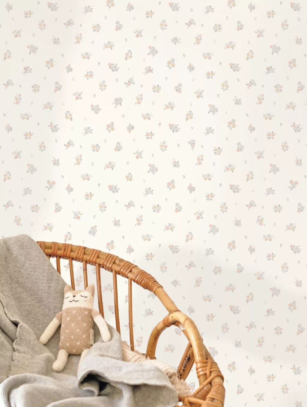 Kék apró virág mintás vintage gyerek dekor tapéta