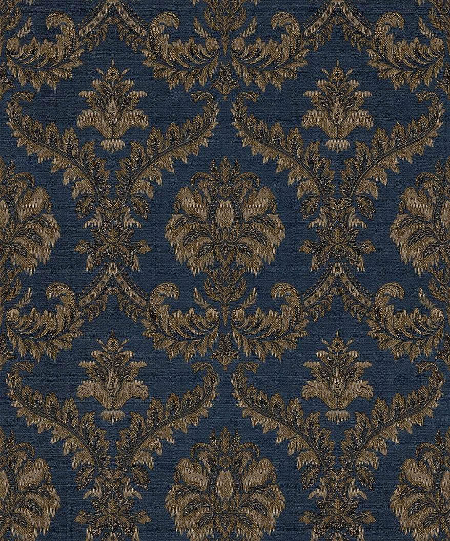 Kék arany barokk mintás klasszikus olasz design tapéta