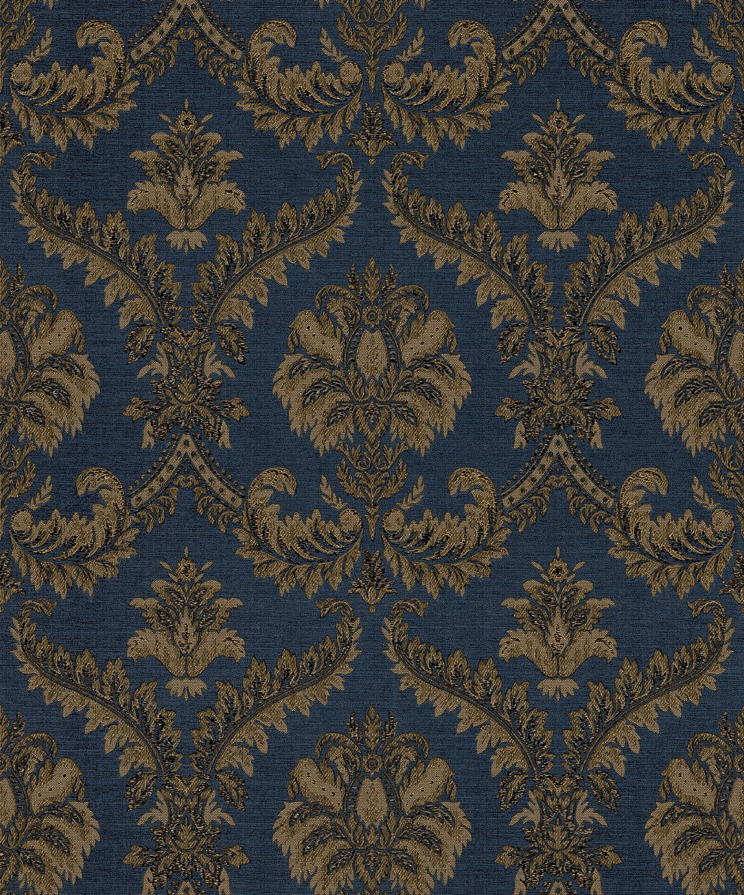 Kék arany barokk mintás klasszikus olasz design tapéta