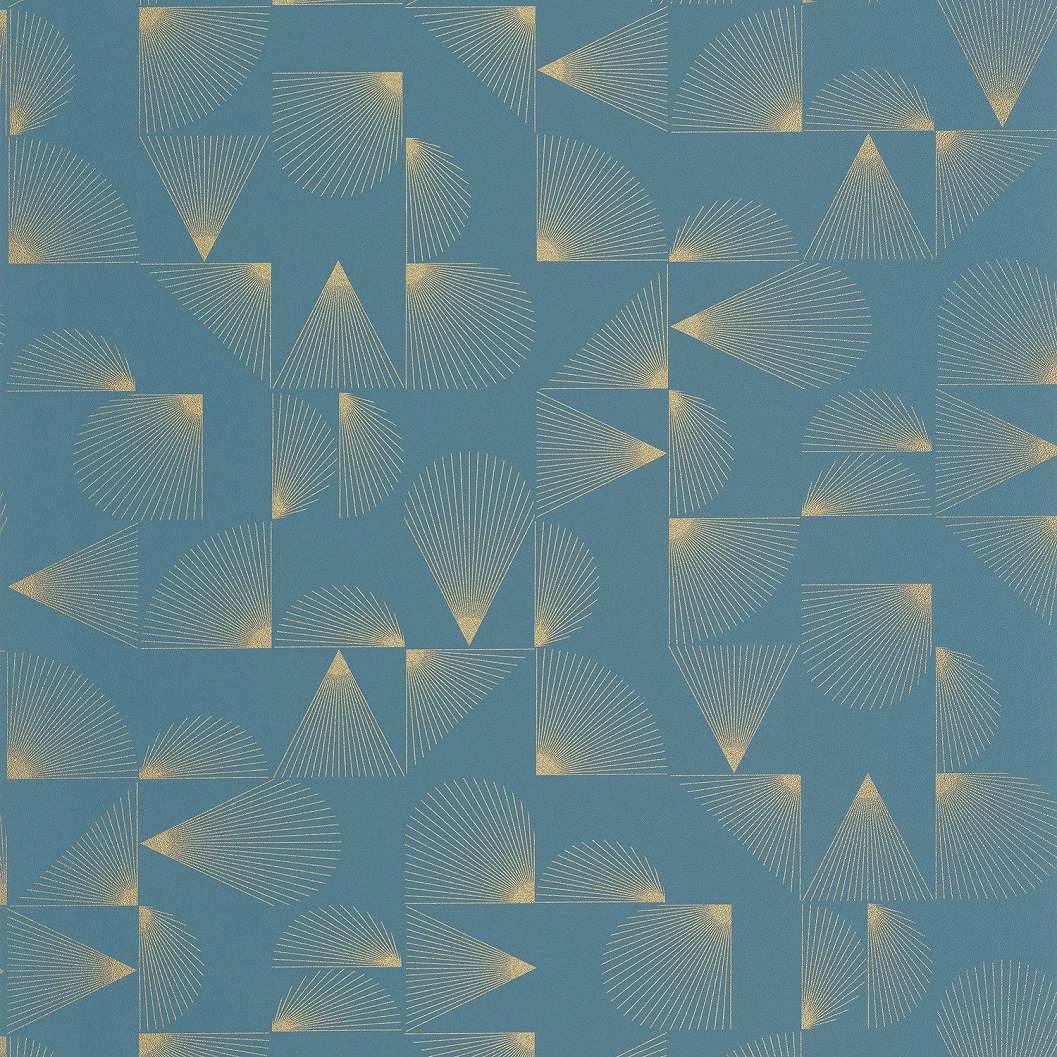 Kék arany geometrikus francia tapéta