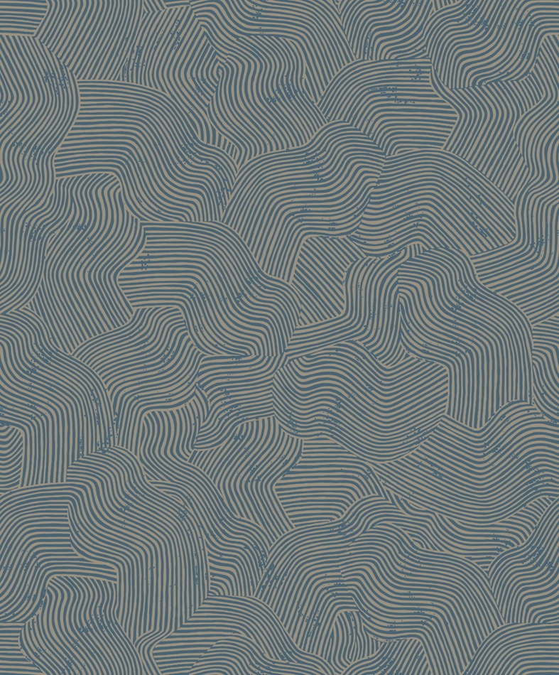 Kék arany hullám mintás elegáns design tapéta