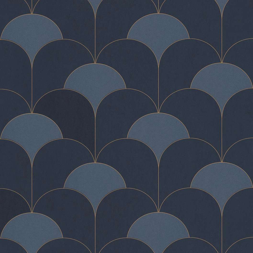 Kék art deco geometria mintás design tapéta