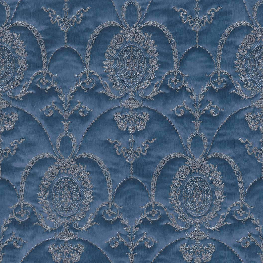 Kék barokk mintás vlies tapéta