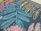 Kék botanikus trópusi levélmintás casadeco design tapéta