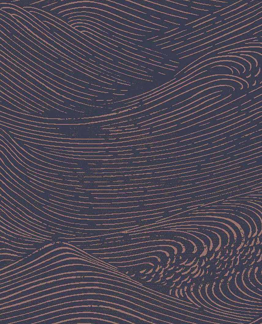 Kék bronz hullám mintás prémium eijffinger design tapéta