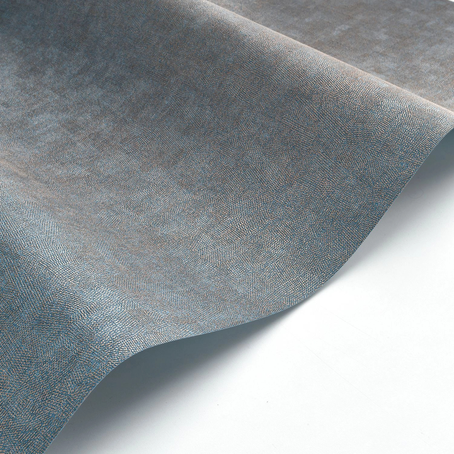 Kék bronz metál struktúrált francia vinyl tapéta