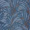 Kék bronz trópusi pálmalevél mintás prémium design tapéta