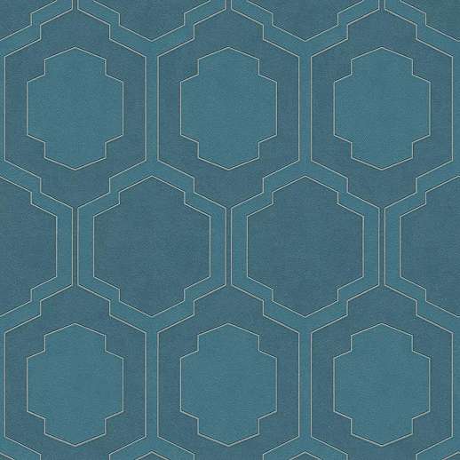 Kék design tapéta retró hangulatú geometrikus csempe mintával