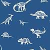 Kék dinoszaurusz mintás tapéta gyerekszobába