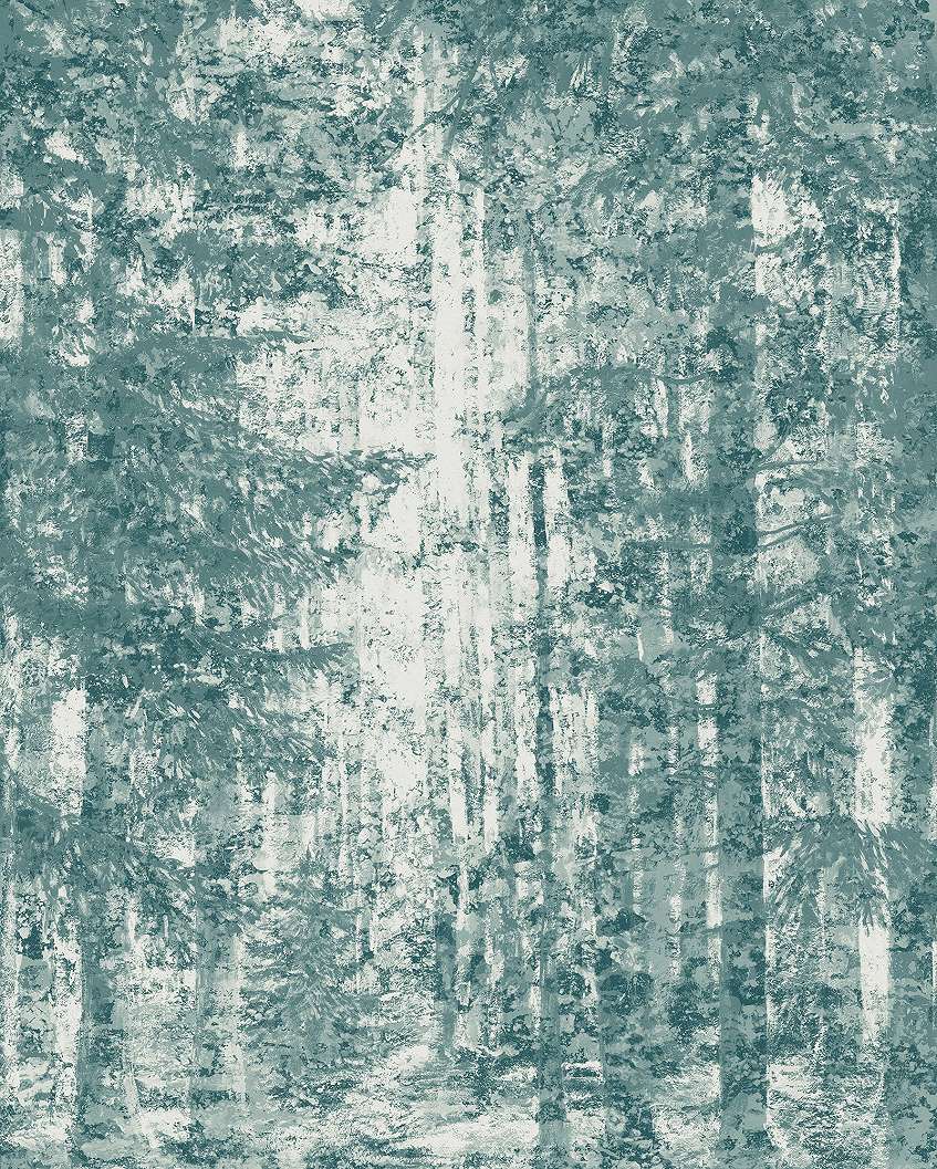 Kék erdő mintás absztrakt posztertapéta