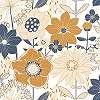 Kék és arany virágmintás francia design tapéta 