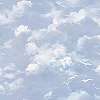 Kék festett hatású felhő mintás habos papír tapéta