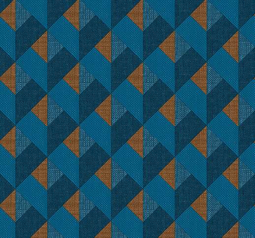 Kék geometriai mintás olasz design tapéta mosható struktúrált textilhatású alapon