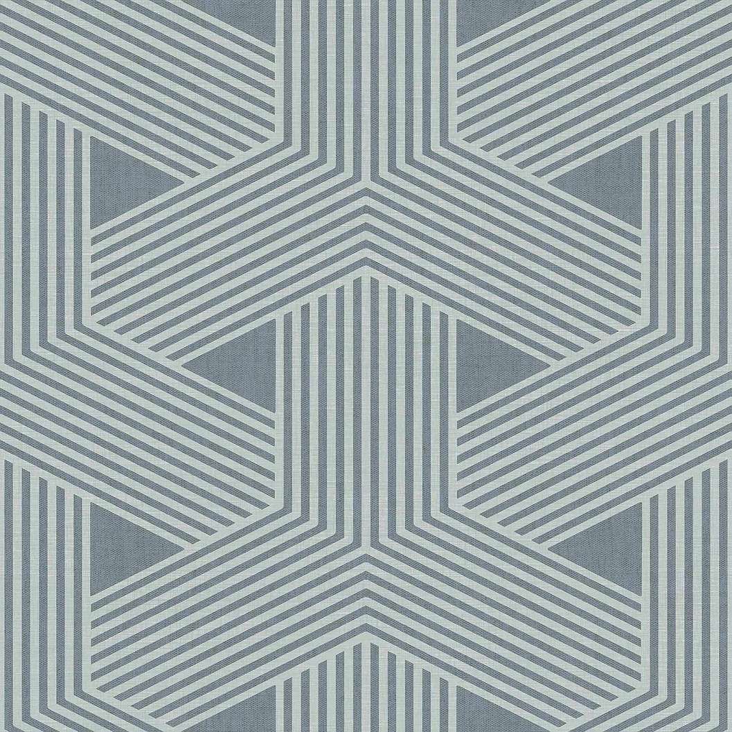 Kék geometrikus design tapéta textilhatású alapon mosható vinyl