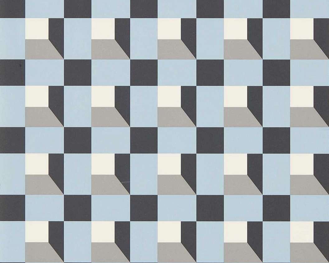 Kék geometrikus mintás Harlequin design tapéta