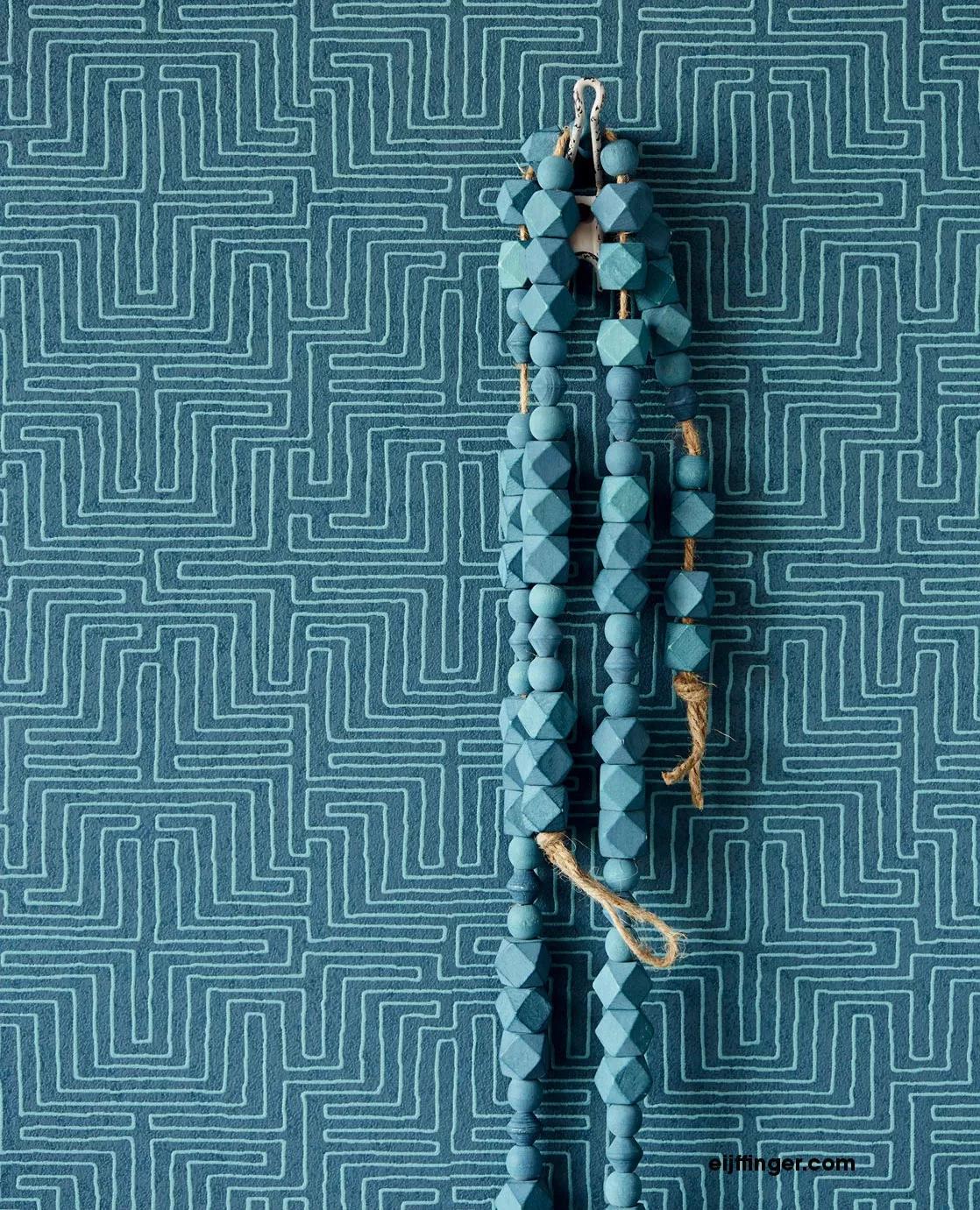 Kék geometrikus mintás luxus tapéta