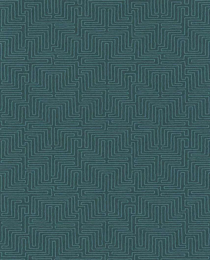 Kék geometrikus mintás luxus tapéta