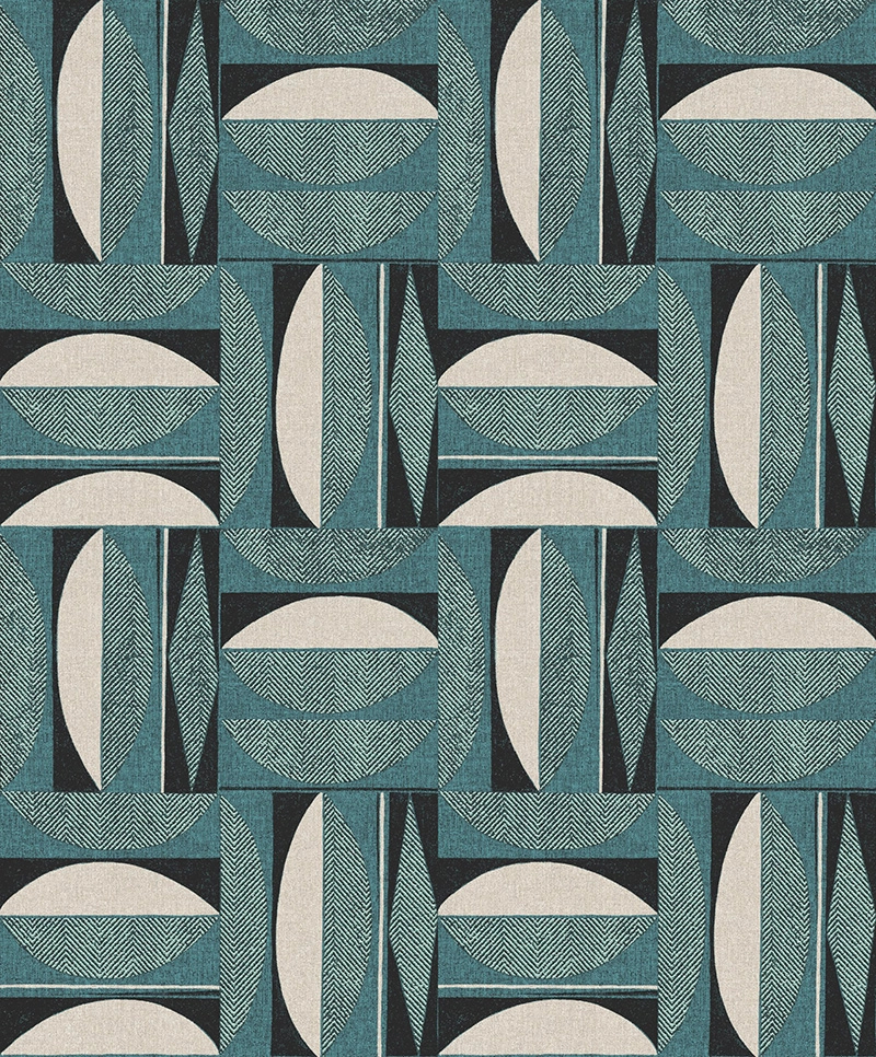 Kék geometrikus mintás modern dekor tapéta