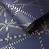 Kék geometrikus mintás modern vlies tapéta metál fényű mintával