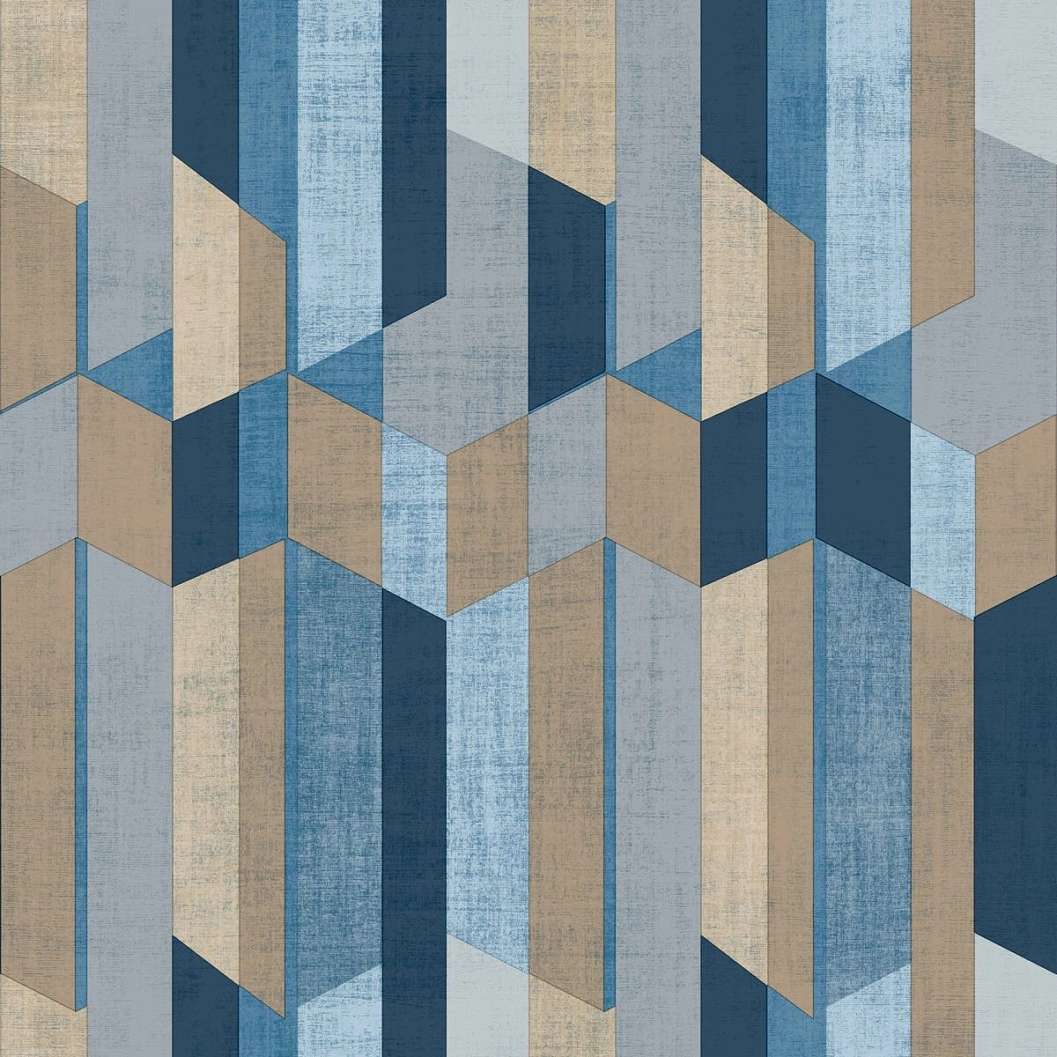 Kék geometrikus mintás mosható vinyl dekor tapéta