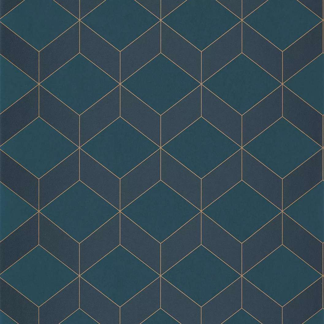 Kék geometrikus mintás prémium design tapéta