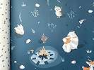 Kék gyerektapéta jegesmedve és állat mintákkal