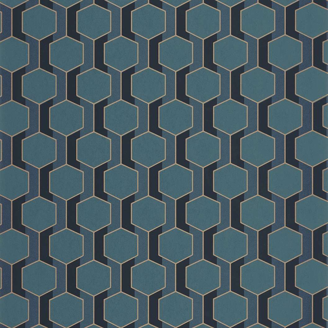 Kék hexagon mintapéta casadeco tapéta