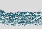 Kék hullám mintás fali poszter keleties stílusban 368x254 vlies